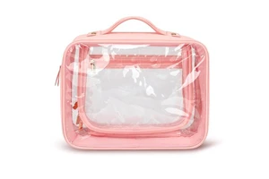 Factory Custom PVC Durable Large Capacity Clear Makeup Cosmetic & for Bag for Traveling Water Resistant Foldable
