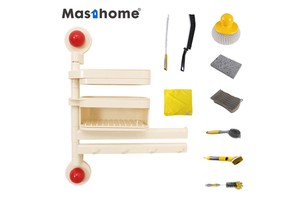Wall Mounted ABS Plastic 180 Degree Rotating No Drill Suction Cup Caddy Sink Organizer Kitchen Storage Rack