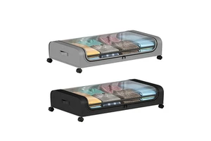 Hotselling Large Under the Bed Storage Organizer Bins Container with Wheels Clear Lid and Handles