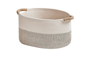 Woven Cotton Rope Baskets Home Decoration Handle Organizer Natural Woven Storage Baskets