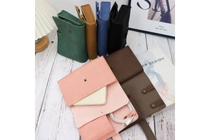 YY Stocked Rivet Style Pu Leather Cable Storage Bag Portable Battery Accessory Pouch Modern Cable Management for Home Business