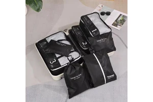 7 Pcs Customized Waterproof Durable Polyester Fabric Packing Cubes Set Foldable Travel Organizer Clothing Sorting Storage Bags