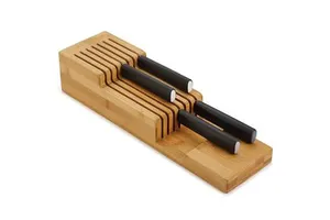 Professional Custom Bamboo Kitchen Drawer Store Knife Organizer