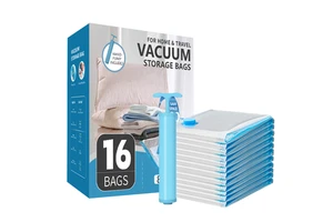 Factory Hot Sale 16-Piece Set Of Vacuum Compressed Space Saver Bags For Bedding Pillow Cloth Storage