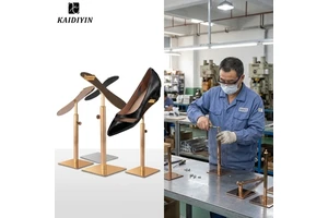 Classic Style Gold Plating Stainless Steel Shoes Display Rack Holder Adjustable Height High Heel Display Stand