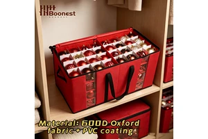 600D Oxford Fabric Christmas Ornament Storage Box , Large Capacity Holiday Decoration Organizer, Factory Direct Wholesale