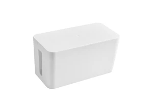 White Wires Keeper Holder Plastic Cable Box Organizer with Power Strip