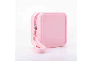 New Waterproof Soft Silicone Brush Bag Zipper Fashion Makeup Travel Bag Square Custom Cosmetic Pouch