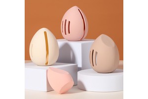 Factory Food Grade Beauty Egg Holder Makeup Storage Travel Case Stand Container Bag Silicone Air Ventilation Portable KEAN Brand