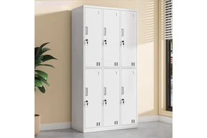 6 Door Large Staff Worker Clothes Changing Room Iron Key Lock Storage Cabinet Steel Metal Hospital Dressing Room Locker