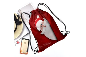 Hot-Selling Christmas Day Polyester Drawstring Sportpacks Holiday Candy Storage Bag for Sports or Event Use