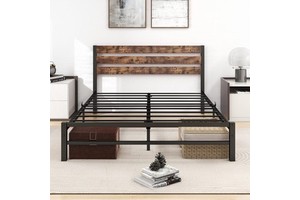 Top Selling Under-Bed Storage Metal Platform Queen Bed Frame Heavy Duty Steel Frame Wholesale for Rental Apartment Hotel