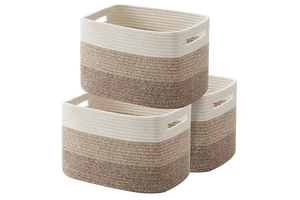 3 Sizes Small Woven Storage Baskets for Classroom Basket Containing Hanging Cotton Rope Weaved Drying Fruit Near Me Home Laundry