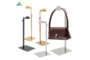 Luxury Modern Stainless Steel Electroplated Garment Stand Single Shelf Display Rack For Countertop Boutique Store
