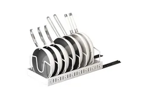 8 Adjustable Under Cabinet Organizers Rustproof Carbon Steel Pull Out Pots Pans Sliding Holder for Kitchen Kitchen Storage Kit
