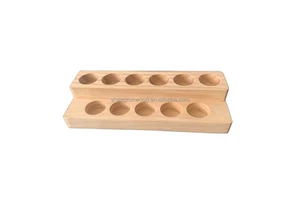 Essential Oil Display Stands Wood Cosmetic Organizer Oil Bottle Holder Double Layer Perfume Aromatherapy Organizer Tray