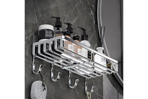 Modern Design Eco-Friendly Durable Stainless Steel Wall-Mounted Dual Tier Corner Mounted Hotel Shower Kitchen Spice Storage Rack