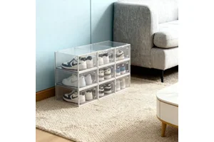 Shoe Organizer Storage Box for Sneakers Transparent Plastic Shoe Rack Cabinet Clear Acrylic Shoe Boxes