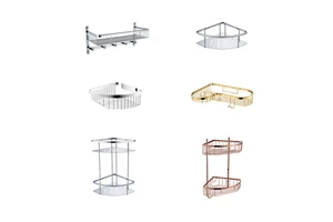 High-quality Modern Stainless Steel Wall-mounted Hanging Storage Rack for Hotel Bathroom Corner with Durable Design