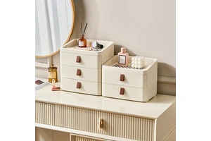 Desktop Plastic PP ABS Cosmetic Storage Box Dustproof Single Tier Minimalist Drawer Organizer Makeup Sundries Holder for Home