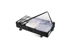 Under Bed Storage with Wheels 2-in-1 Underbed Storage Bins Containers Label Shoe Storage Organizer Drawer Bag Clear Window