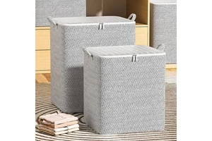 Large Capacity Quilt Storage Bag Clothes Organizer for Moving, Living Room & Bedroom