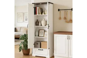 White Kitchen Storage Cabinet Tableware Organizer
