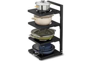 Pot Organizers Inside Cabinet Pot Pan Rack Organizer with 4-Tiers for Under Cabinet Applicable to Kitchen Storage
