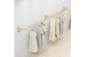 MR21 Clothing Store Display Racks Hanging Clothes Metal Hanger Stainless Steel Rock Thickened Durable Wall Display Poles Racks