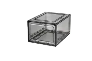 Clear Acrylic Shoe Display Boxes Large Foldable Stackable Organizer Durable Plastic Display Container Shoes
