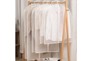 Transparent Hanging Clothes Storage Bags Clear Peva Hanging Garment Bag Cover With Zipper Clear Plastic Clothes Packaging Bags