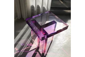 Custom Acrylic Clear Acrylic Sheet Acrylic Sheets- Modern Purple Acrylic End Table -for Living Room, Bedroom & Office