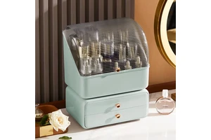 Large Capacity Desktop Dresser Storage Rack for Cosmetics Dust Proof Case Open for Skin Care Products Lipstick Facial Mask