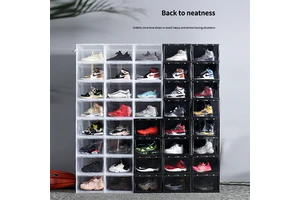 Plastic Transparent Sneaker Storage Boxes Drop Front Custom Acrylic Wholesale Drawer Type Magnetic Clear Shoe Box