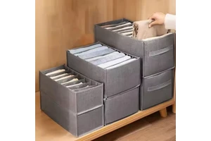 Large Clothes Organizer Storage Box Non-Woven Fabric Pants Wardrobe Clothes Storage Solution with Good Visibility for Home