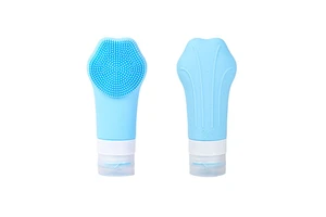 Cat's Claw Silicone Travel Container Sustainable 90ml Travel Set Cosmetic Body Soap Storage Bottle Two-in-One Brush Silicone