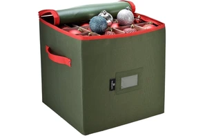 Oxford Christmas Ball Storage Box Xmas Decorations Storage Bins with 4 Trays with Zipper Lid