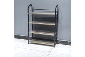 Household Modern Minimalism Iron Multi-layer Shoe Rack Super Narrow Wall-side Storage Cabinet with 64x23x90cm Dimensions