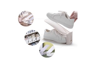 Single Adjustable Shoes Rack Plastic Dormitory Home Shoe Cabinet Double Thickened Storage Stand