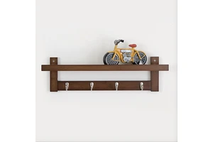 Bambo Coat Rack Coat Hat Clothes Hanging Wall Rack