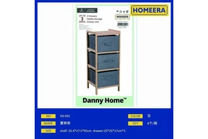 3-Tier Wooden Cabinet Organizer with Drawers 254x275x65cm for Home Storage Solutions
