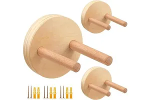 Wholesale Square Wooden Wall-Mounted Racks with Engraved Wall Hooks