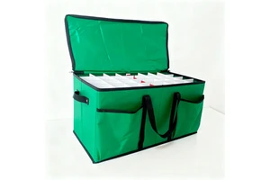 Factory Direct 128-Section Foldable Xmas Ornament Storage Holder Safe Fabric Dust-Proof Eco-friendly Storage Solution