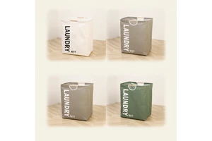 Ready To Ship Cheap Price Cotton Collapsible Laundry Hamper With Wooden Handle For Bedding Dirty Clothes Durable Eco-Friendly