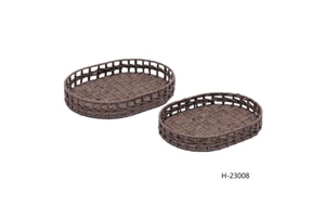 Large Oval Woven Storage Baskets Eco-Friendly for Bread Fruits & Multi-Purpose Use in Kitchen & Living Room