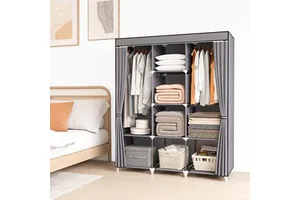 Home Clothes Storage Cloth Wardrobe Foldable Plastic Bracket And Fabric Cover Cloth Wardrobes