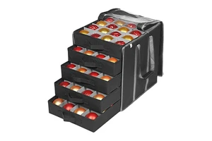 Christmas Ornament Storage Boxes with Dividers 5 Separate Trays Ornament Holder Keeps 100 Holiday Ornaments Durable Carrying Bag