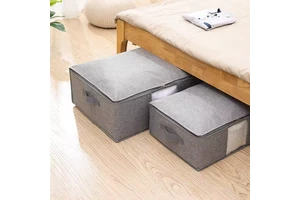 Underbed Storage Boxs Foldable Storage Clothes Organizer for Bedroom Closet Zippers Blankets Quilts Storage Box
