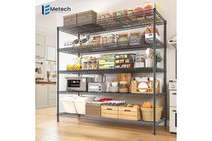 Heavy Duty 5-Tier Metal Wire Shelving Commercially Adjustable Pantry Storage Rack For Home And Food Storage Garage Shelving
