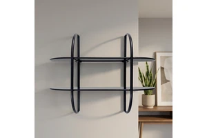 Modern Eco-friendly Iron Storage Rack Detachable Multifunctional Doors Vertical Wall-Mounted Design Black Finish Bathroom Use